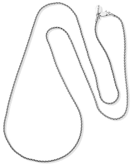 Samuel B. Metallic Silver Wheat Chain Necklace