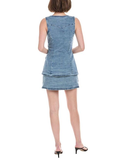 Amanda Uprichard Blue Kya Denim Skort Romper