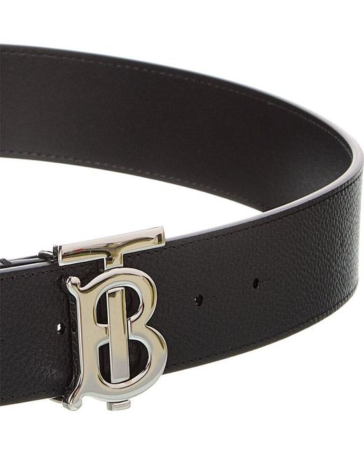 Burberry Black Tb Buckle Leather Belt for men