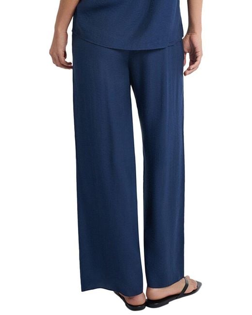 Onia Blue Crinkle Wide Leg Drawstring Pant