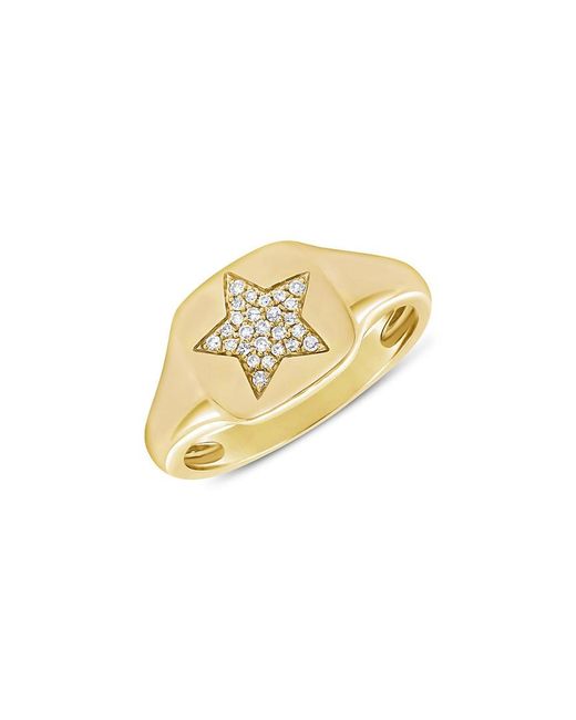 Sabrina Designs Metallic 14k 0.07 Ct. Tw. Diamond Signet Ring