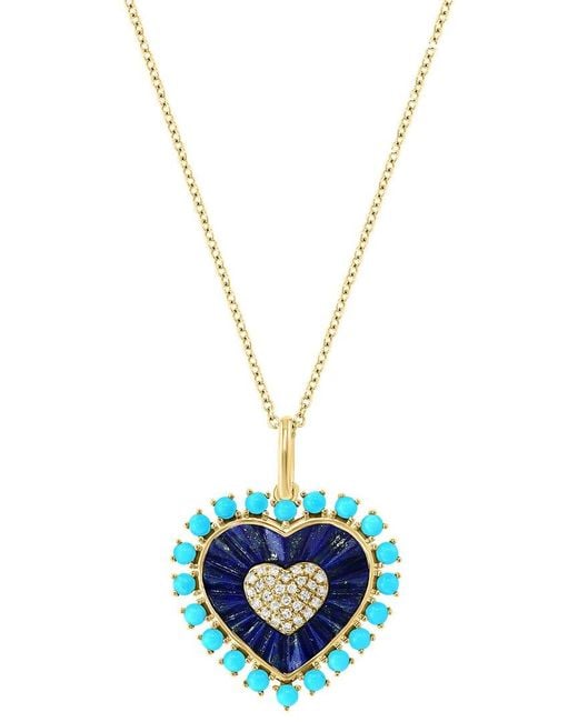 Effy Fine Jewelry Blue 14K 3.40 Ct. Tw. Diamond & Gemstone Necklace