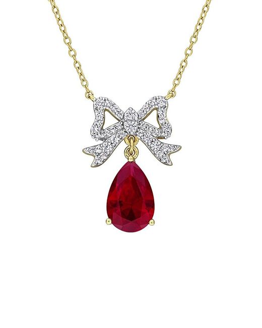 Rina Limor White Plated 4.50 Ct. Tw. Lab-Grown Gemstone Necklace