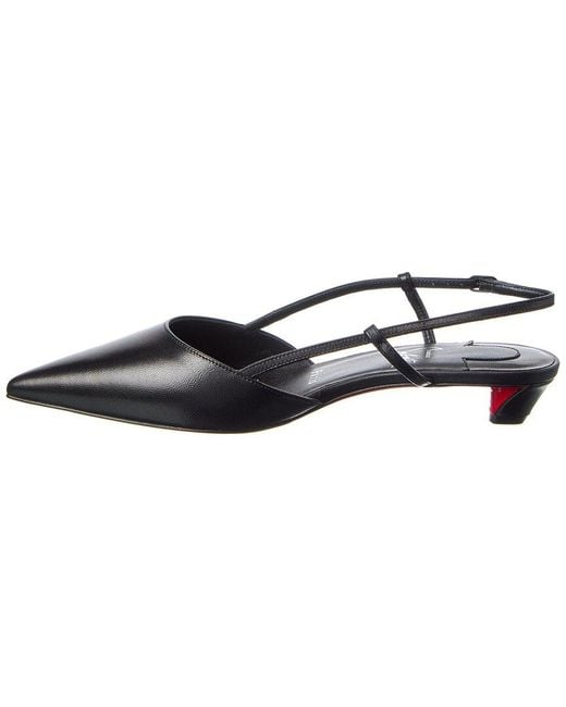 Christian Louboutin Black Miss Z Slingina 25 Leather Slingback Pump