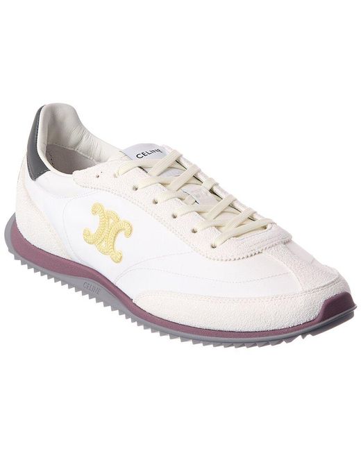 Céline White Racer Nylon & Suede Sneaker
