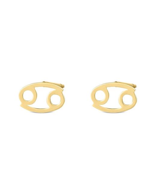 Italian Gold Metallic 14K Cancer Earrings