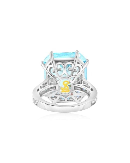 Suzy Levian CZ Jewelry Blue Suzy Levian Gala Collection Cz Cocktail Ring