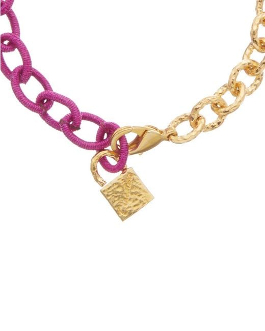 Juvell Pink 18k Plated Silk Link Bracelet