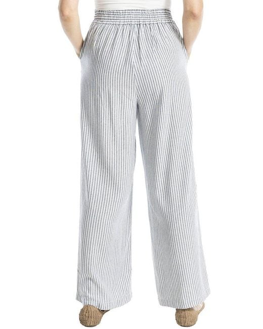 Max Studio Gray Striped Wide Leg Pant