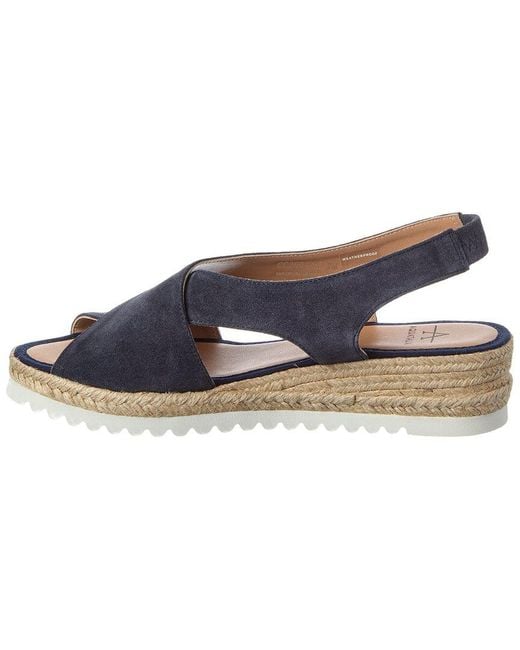 Aquatalia Blue Adelina Waterproof Suede Espadrille Sandal