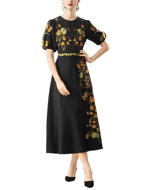 Adele Berto Black Midi Dress
