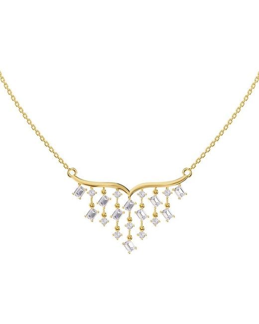 Lab Grown Diamonds Metallic 18K Vermeil 2.90 Ct. Tw. Lab-Grown Diamond Pendant Necklace