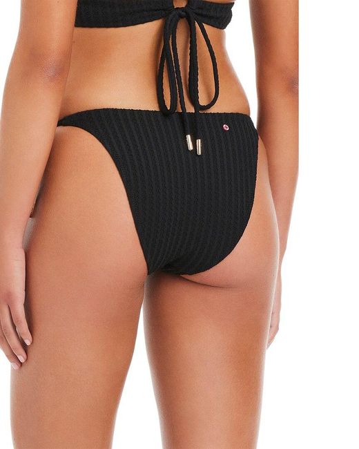 Red Carter Black Ribbed Textured Tie Side Bottom