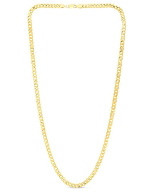 Italian Silver Metallic 14k Over Miami Cuban Chain Necklace for men