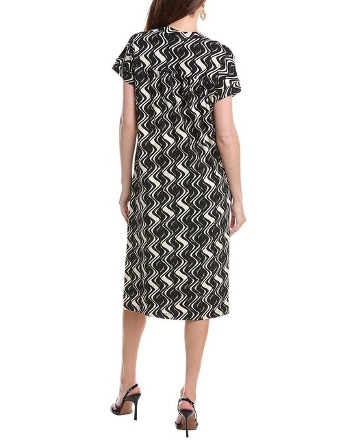 Masai Black Printed Midi Dress