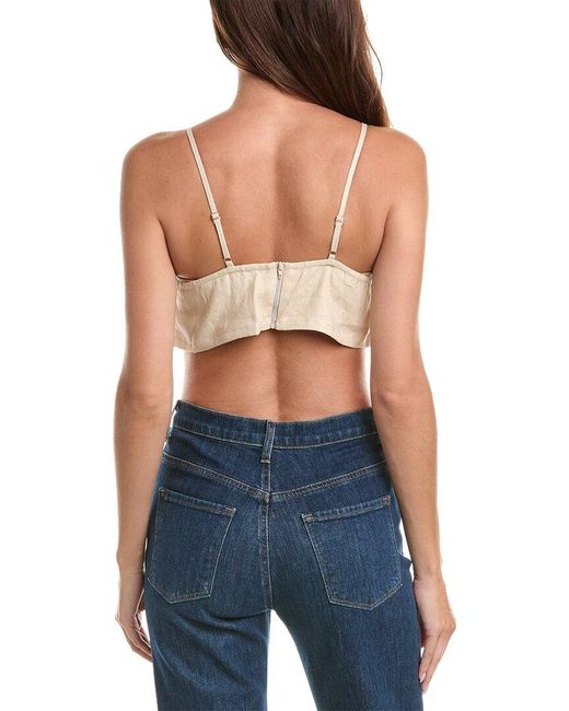 Hevron Blue Tula Linen Crop Top
