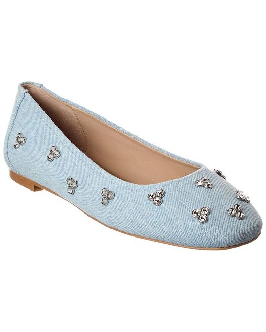 Stuart Weitzman Blue Tammy Denim Ballet Flat