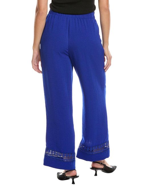 Joseph Ribkoff Blue Embroidered Pant