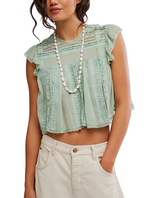 Free People Blue Sun Drenched Top