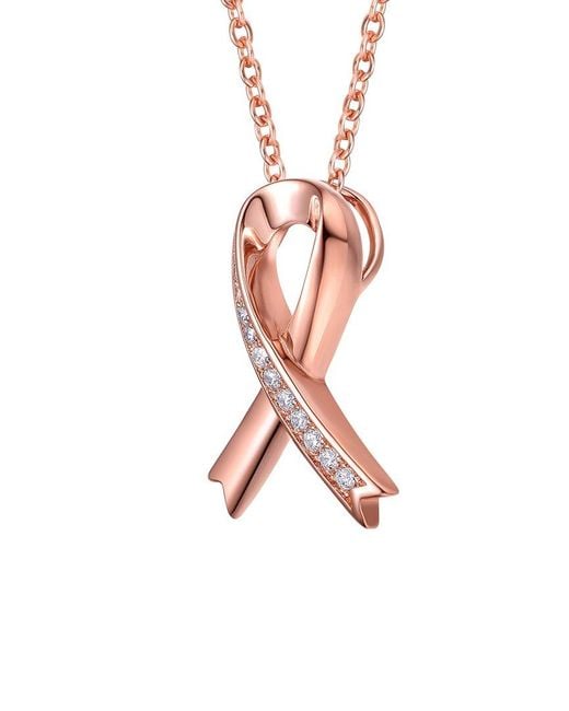 Genevive Jewelry Metallic 18k Rose Gold Vermeil Pendant Necklace