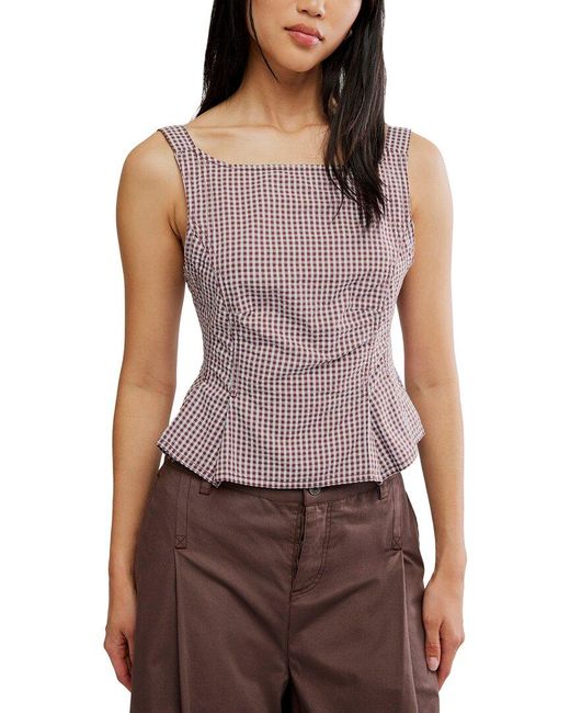 Free People Purple Sunfaded Top