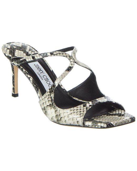 Jimmy Choo White Anise 75 Leather Sandal