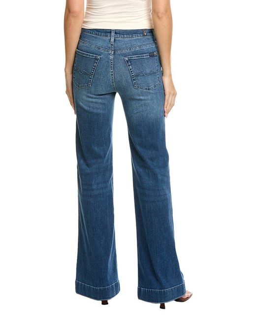 7 For All Mankind Blue Modern Dojo Almost Love Kick Flare Jean