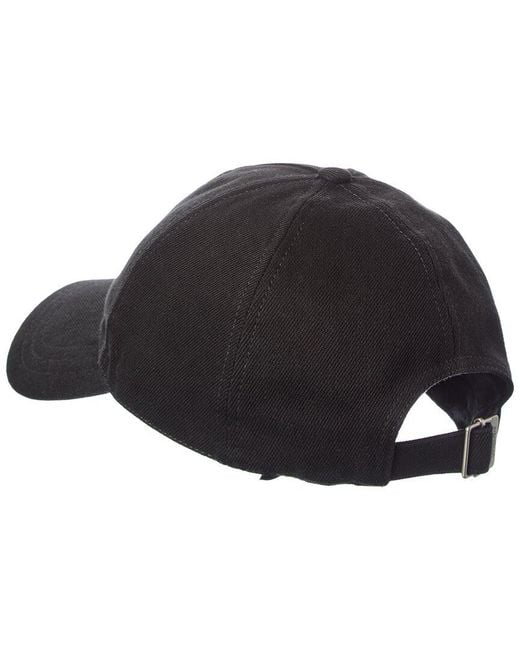 Saint Laurent Black Cassandre Baseball Cap for men