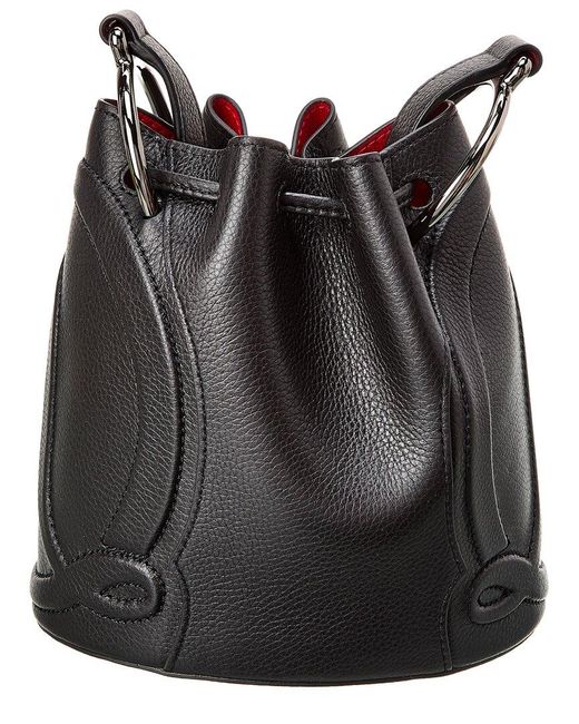 Christian Louboutin Black By My Side Leather Bucket Bag