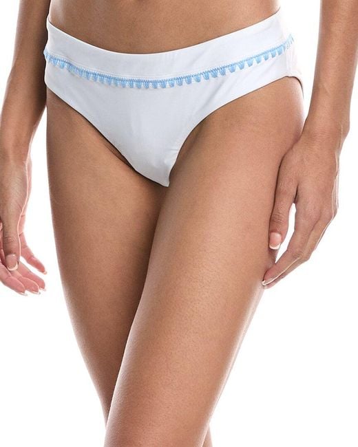 MILLY Blue Carvico With Crochet Stitch Bikini Bottom