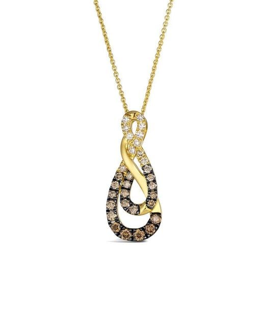 Le Vian Metallic Le Vian 14K 0.62 Ct. Tw. Diamond Drop Pendant Necklace
