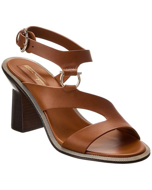 Ferragamo Brown Mapi Leather Sandal