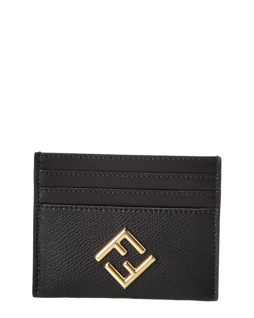 Fendi Black Ff Diamonds Leather Card Holder