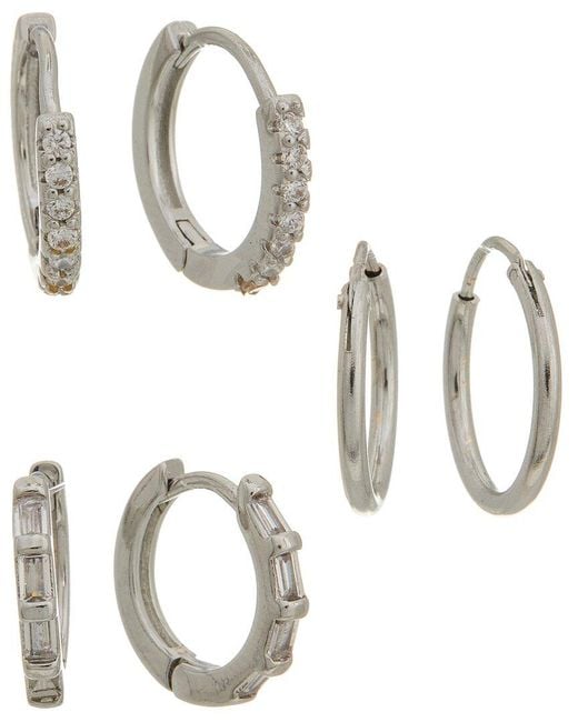 Rebecca Minkoff Metallic 14K Plated Cz Earring Set