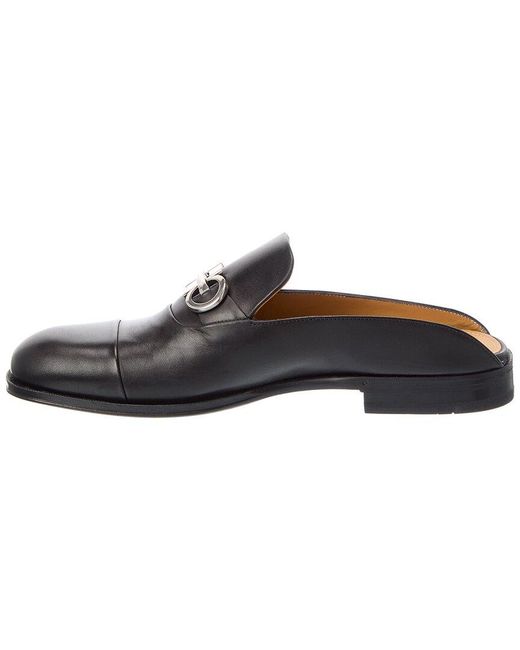 Ferragamo Brown Gab Leather Mule for men