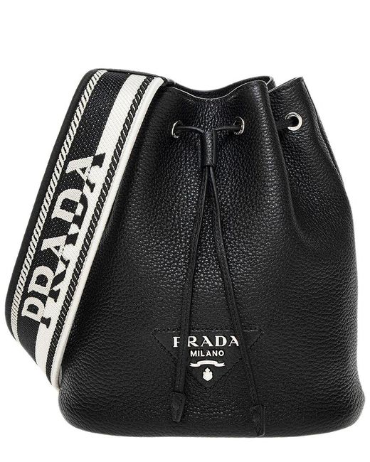Prada Black Bucket Bag Leather Backpack