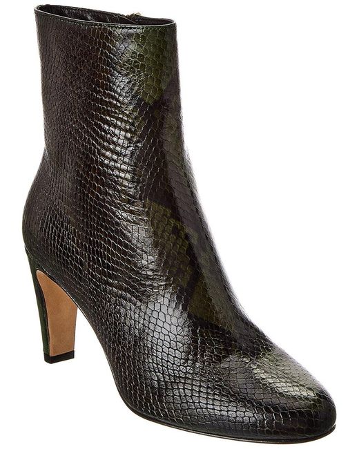 L'Agence Black Angelique Croc Snake Bootie