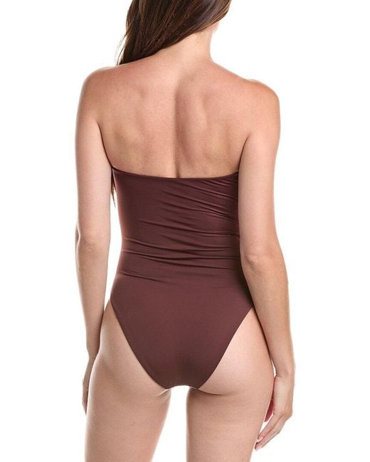 Onia Purple Bardot One-Piece