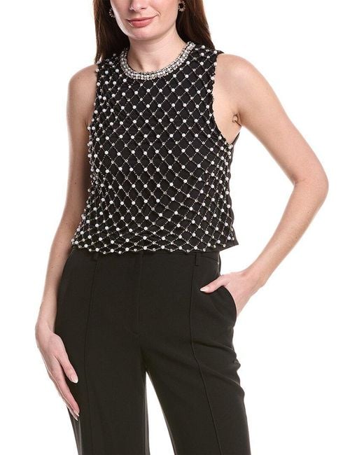 Alice + Olivia Black Amal Boxy Tank Top