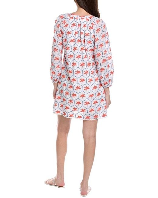 Tommy Bahama Red Catalina Coast Eyelet Shift Dress