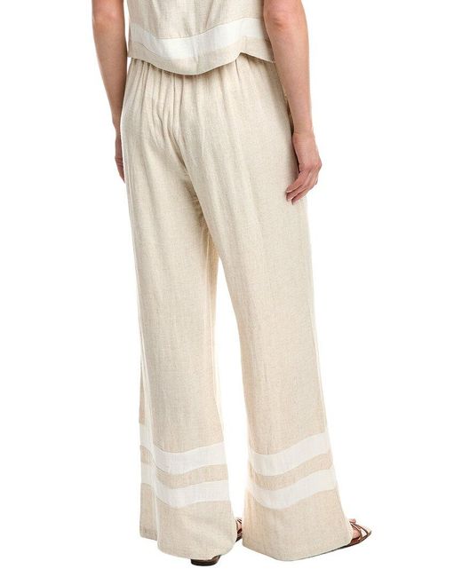 Vintage Havana Natural Linen-Blend Wide Pant