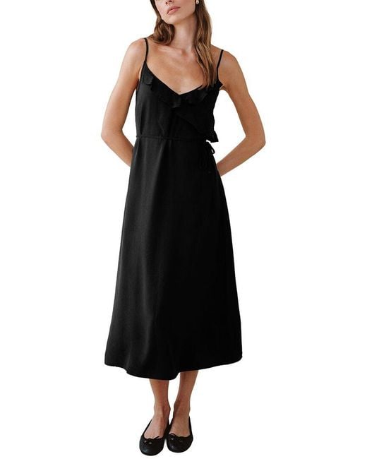 Bella Dahl Black Ruffle Cami Midi Dress