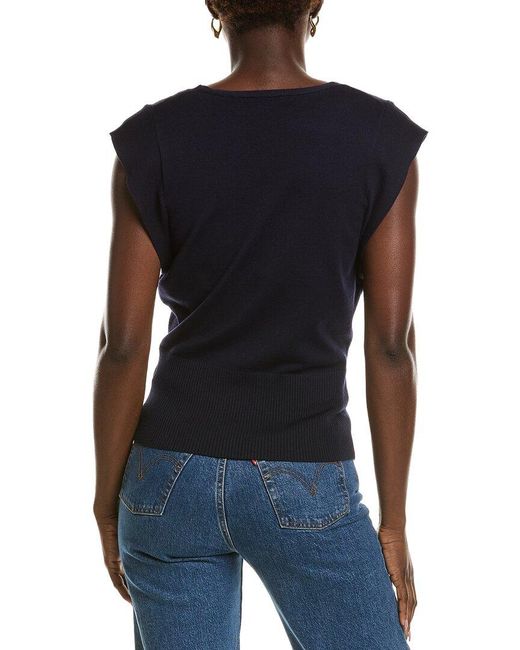 Tahari Blue Jersey Sweater Vest