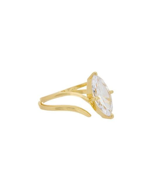 Juvell White 18K Plated Topaz Ring