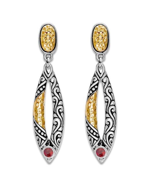 Samuel B. Metallic 0.30 Ct. Tw. Garnet Drop Earrings