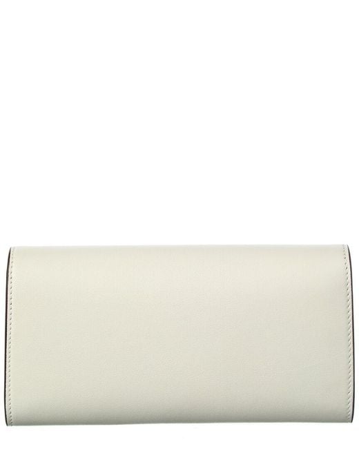 Jimmy Choo Gray Bing Leather Wallet On Chain