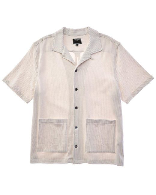 Todd Snyder Pink Seersucker Guayabera Shirt for men