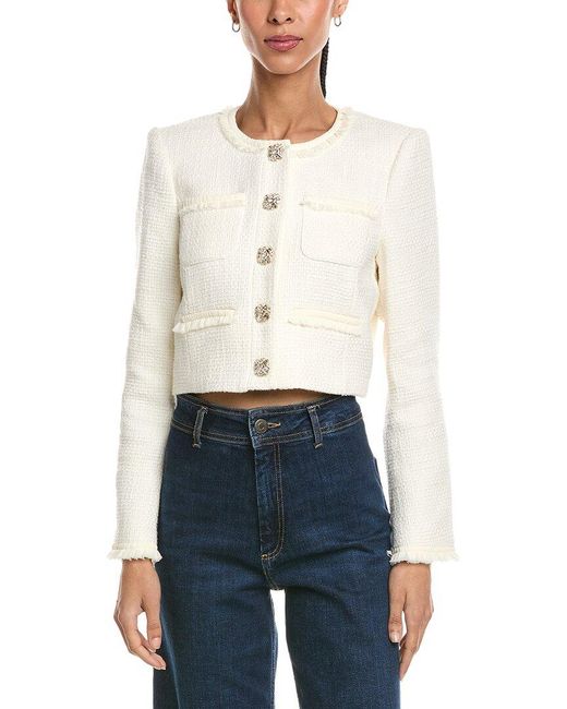 Cinq À Sept White Linda Tweed Jacket