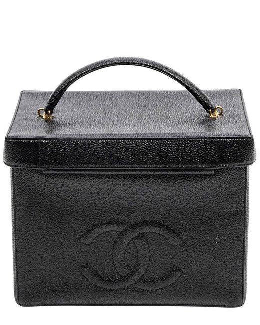 Chanel Black Limited Edition Caviar Leather Cc Vanity Bag (Authentic Pre- Owned)