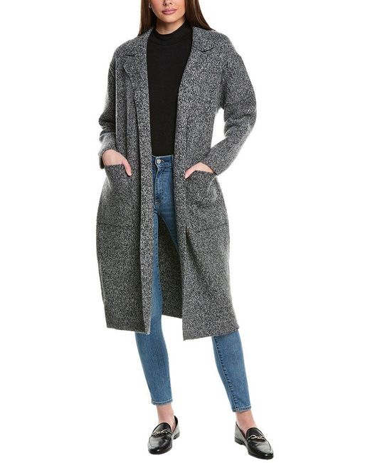 Vince Camuto Gray Notch Lapel Cardigan